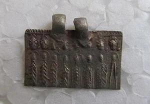 Old Vintage Original Indian Tribal Sterling Solid Silver Necklace Pendant - Imagen 1 de 3