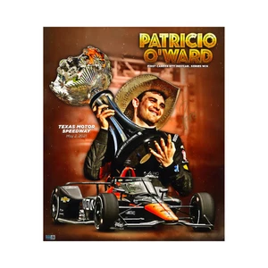 Fotografía autografiada de Patricio O'Ward primera serie de carrera victoria 16x19 (CX auténtica) - Imagen 1 de 1