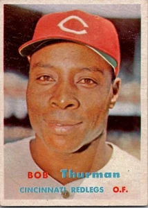 1957 Topps BOB THURMAN Cincinnati Reds #279 EX Condition SEMI HIGH - Picture 1 of 2