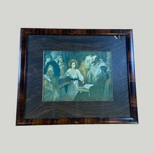 Christus im Tempel gerahmter Druck unter Glas - von Henrich Hofmann - Bild 1 von 12