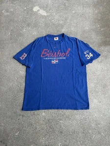 Vintage Y2K Nike Red Sox David Ortiz Beisbol MLB Shirt Men's XL Blue Dominican - Picture 1 of 4