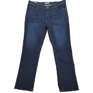 Jeans uomo Member's Mark nuovo con etichetta taglia 40x32 taglio dritto denim elasticizzato maculato sulla gamba - Foto 1 di 13