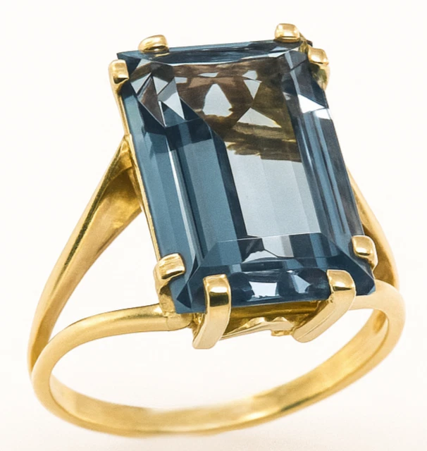 18 K 750 Gelb Gold Damen Solitär Verlobung Ring RG 55 Weihnachten Neuw. - Bild 1 von 4