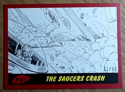 2017 Mars Attack's The Revenge  Red Card P-41 THE SAUCERS CRASH. - Image 1 of 3