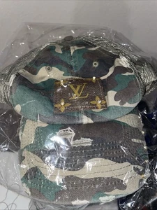 KBETHOS Vintage Custom Design LV Patch Camo Green Distressed Cap - Picture 1 of 11