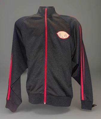 Chaqueta deportiva Family Guy Stewie Griffin negra con logotipo bordado para hombre mediana. Raro Foto 1 de 4