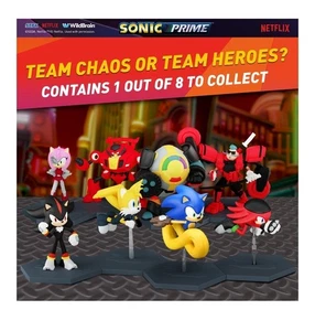 Sonic Prime Netflix Chaos Capsule 8 Mystery Figur Kugeln Set mit Vitrine NEU - Bild 1 von 4