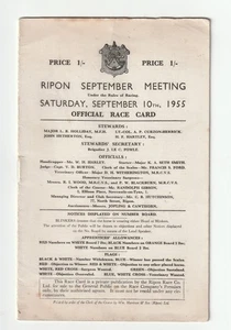 Ripon Sept 1955 Racecard - Picture 1 of 1