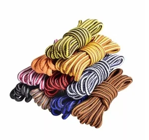 Durable Round Shoe Laces for Boots, Trainers, Hiking, Walking, and Work Footwear - Picture 1 of 12