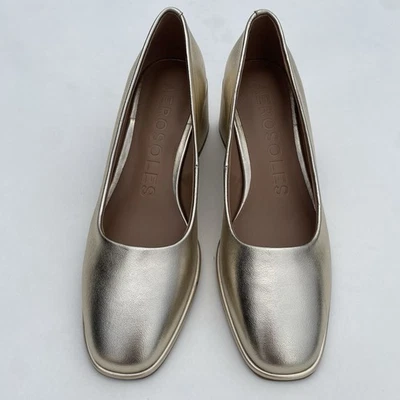 AEROSSÓIS 8.5 bomba de salto bloco metálico dourado couro sintético fosco nova sem caixa redonda - Imagem 1 de 4