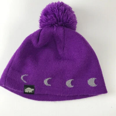 Chapéu de inverno pom pom roxo fase da lua pele de tartaruga - Imagem 1 de 4