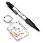 1 Pen & 1 Rectangle Keyring Two Unicorns Before After Coffee #60524