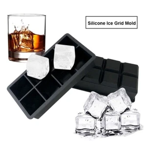 Große 2 Zoll Eiswürfel Tablett Form Whiskey Cocktails Silikon machen 8 Eiswürfel - Bild 1 von 6