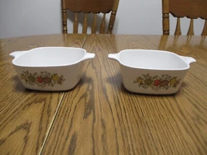 PAIR OF Vintage CORNING WARE Baking DISH SPICE OF LIFE Vegetables P-43-B Mini - Picture 1 of 10