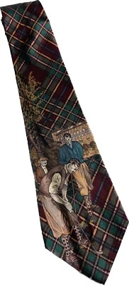 100% Silk Pierre Cardin Golfing Men’s Tie 59”x4”Elaborate Scottish Golf Design - Изображение 1 из 4