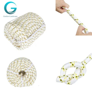 3/4 Inch 24 Strand Braided Rope 150 Ft (White, Yellow, Black) Rigging Rope 44 KN - Picture 1 of 12