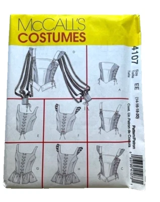 McCall's Costumes Pattern 4107 Renaissance Tops sz EE  (14 - 16 - 18 - 20) - Image 1 of 2