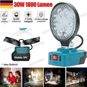Für Makita Li-ion Akku LED Arbeitsleuchte 18V Strahler Licht Taschenlampe 30W - Bild 1 von 6