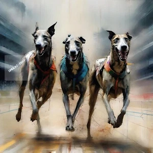 Retrato de galgo imagen digital foto papel tapiz teléfono escritorio ARTE - Imagen 1 de 3