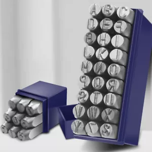 Steel Die Metal Stamping Kit 3/4/5/6/8mm Number Letter Alphabet Punch Tools - Picture 1 of 18