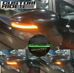 FORD FIESTA MK7 & MK6 08-17 LED Dynamic Indicator sequential Lights Black Gloss - Picture 1 of 7
