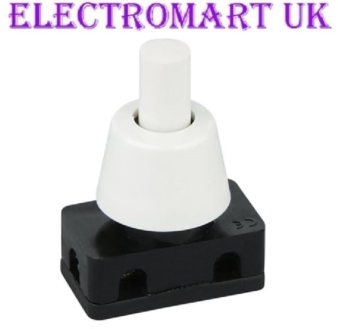 MINI MINIATURE 2A 2 AMP ON OFF MAINS 240V PUSH BUTTON PRESS SWITCH LAMP LIGHT - Image 1 of 1