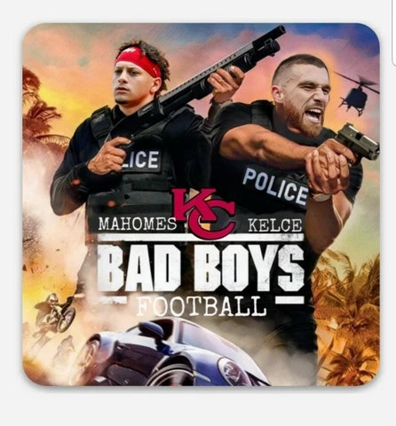 Pat Mahomes & Travis Kelce Bad Boys MAGNET - Kansas City Chiefs NFL Patrick KC Cover
