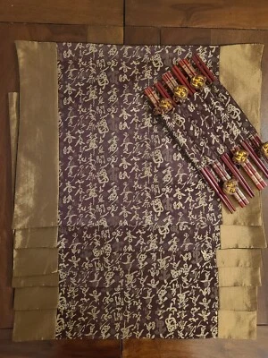 Silk Placemats and Chopsticks from Hong Kong - Image 1 of 3