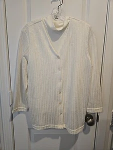 VTG Willow Ridge 2pc Set Ivory Cardigan with Tank Size PM - Picture 1 of 7