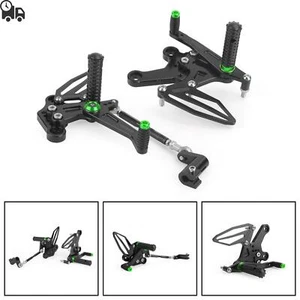 Green Adjustable Rearsets Footrest For Kawasaki Ninja 250 400 Z400 2018-2022 B2 - Picture 1 of 12