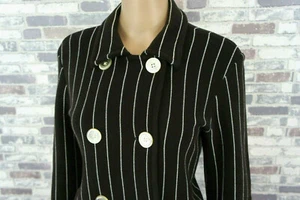 RALPH LAUREN DAMEN REINE BAUMWOLLE STRICK BLAZER SCHOKOBRAUN WEISS XL - Bild 1 von 9