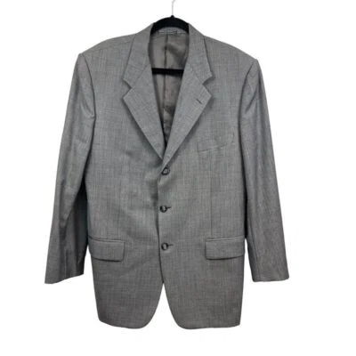 Corneliani Sport Super 100's Virgin Wool Blazer Suit Jacket Men 3 Button Gray 44 - Image 1 of 4