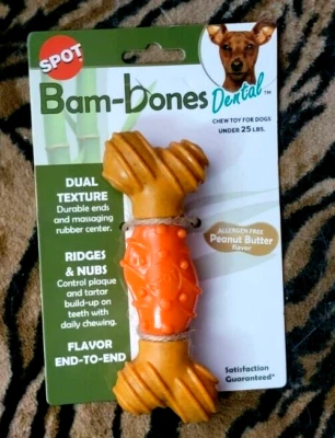 Bam кости собаки щенок зубной жевать прорезывание зубов арахисовое масло sm новый! - Изображение 1 из 2