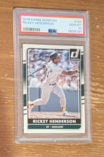 2016 Panini Donruss #184 Rickey Henderson PSA 10 POP 5 (B)