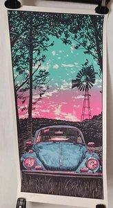TIM DOYLE - Volkswagen Bug - Windmill Sunset 24" x 12" Silkscreen Print Nakatomi - Picture 1 of 8