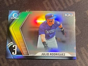 Julio Rodriguez 2022 Bowman Cromati Scout Top 100 #BTP-3 RC Seattle Mariners - Foto 1 di 2