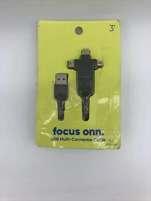 Onn USB Multi-Connector Cable 3 FT Sports GoPro & Digital DSLR Cameras 2.0 Speed - Image 1 of 3