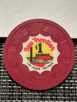 (((SUPER SHARP))) $1 NEW FRONTIER HOTEL CASINO CHIP POKER CHIP LAS VEGAS NEVADA - Image 1 of 4