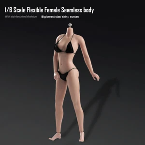 1:6 Sonnenbräune Haut große Brust Brust 12" TPE weibliche nahtlose Actionfigur Körper Spielzeug - Bild 1 von 10