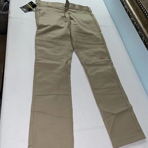 Dickies 32x30 Pants Skinny Straight Twill Khaki Mens - Picture 1 of 8