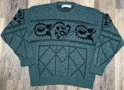 Jantzen Sweater Men’s Size Large Paisley Design Blue USA Made Vintage  - Image 1 of 4