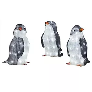 3PCS Outdoor LED Christmas Yard Decorations Light Up Penguins Garden Decorations - Picture 1 of 6