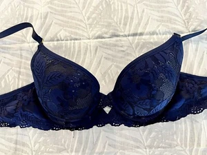 Reggiseno Aerie Plunge push up blu navy nuovo senza etichette taglia 38c - Foto 1 di 7