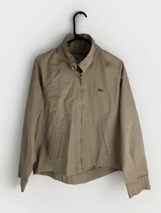 Chaqueta De Colección Izod Lacoste Para Hombre Cremallera Completa Talla L Caqui Tostado Lona Clara Caimán - Imagen 1 de 6