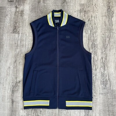 Armani Exchange A|X Vest M Full Zip Logo Jacket PROTOTYPE 2 Navy Yellow 2011 - Image 1 of 4