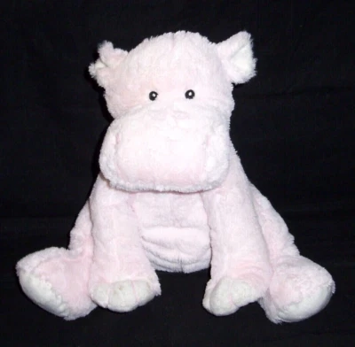 12" Animal Alley Pink Hippo Soft Plush Stuffed Animal Lovey Toy 2009  - Image 1 of 3