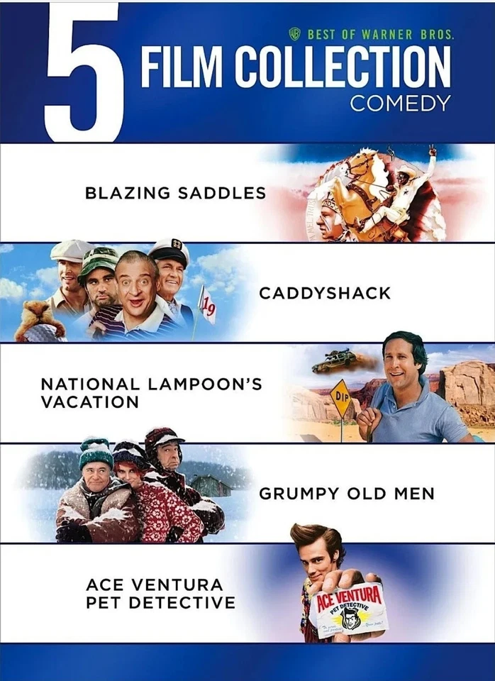 5 Film Comedy Collection (DVD) Blazing Saddles Caddyshack Vacation Ace Ventura - Image 1 of 1