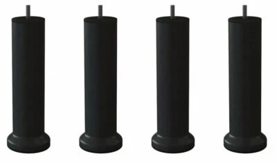 4 Pieds de Lit, Sommier Tapissier en Acier Finition Noir Mat 20 cm avec Socle - Photo 1/4