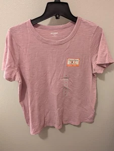 Old Navy Women's Every Wear Dusty Pink Medium Tee - Picture 1 of 3