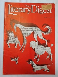 The Literary Digest November 21, 1936 Magazine Vintage Dog Cutout Cover - Picture 1 of 9